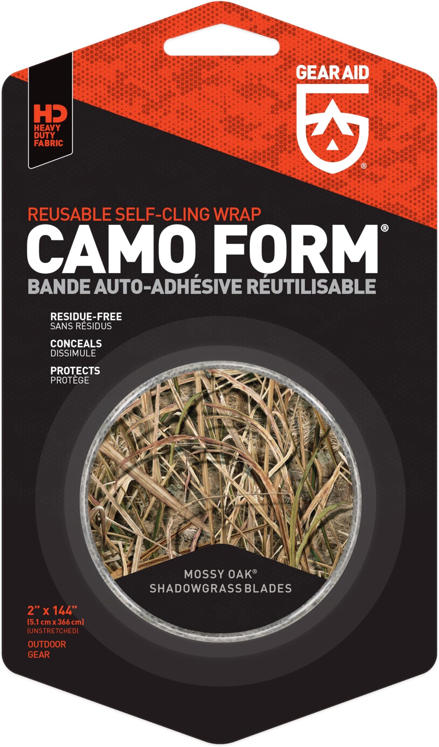 McNett Tactical Camo Form Protective Camouflage Wrap, Mossy Oak Shadow Grass, 2"x144" roll