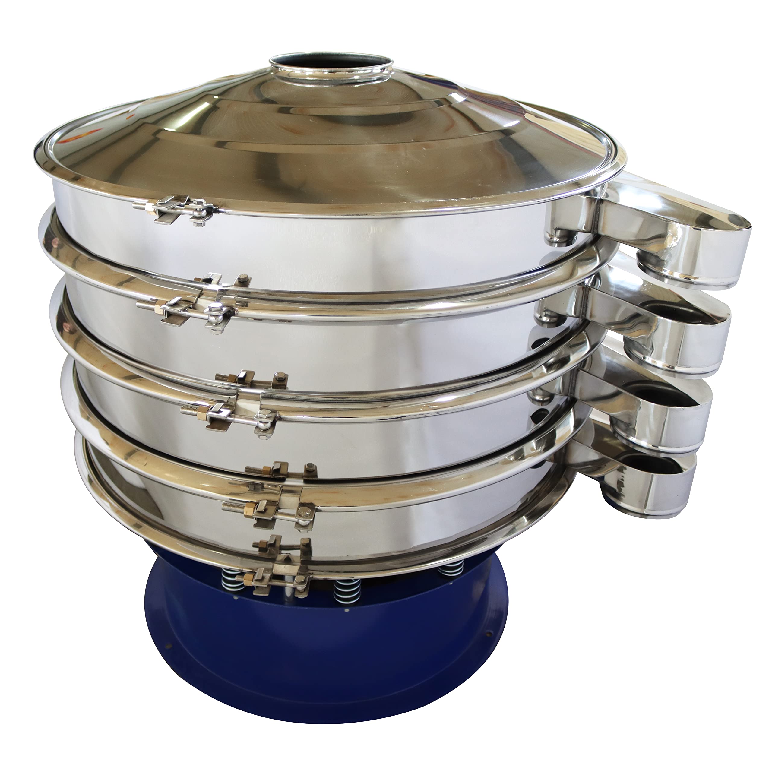 TECHTONGDA Electric Vibrating Sieve Screen Shaker Sifter Machine Stainless Steel for Powder Liquid ?39inch with 20 40 100 Mesh Screen 3 Layers 220V