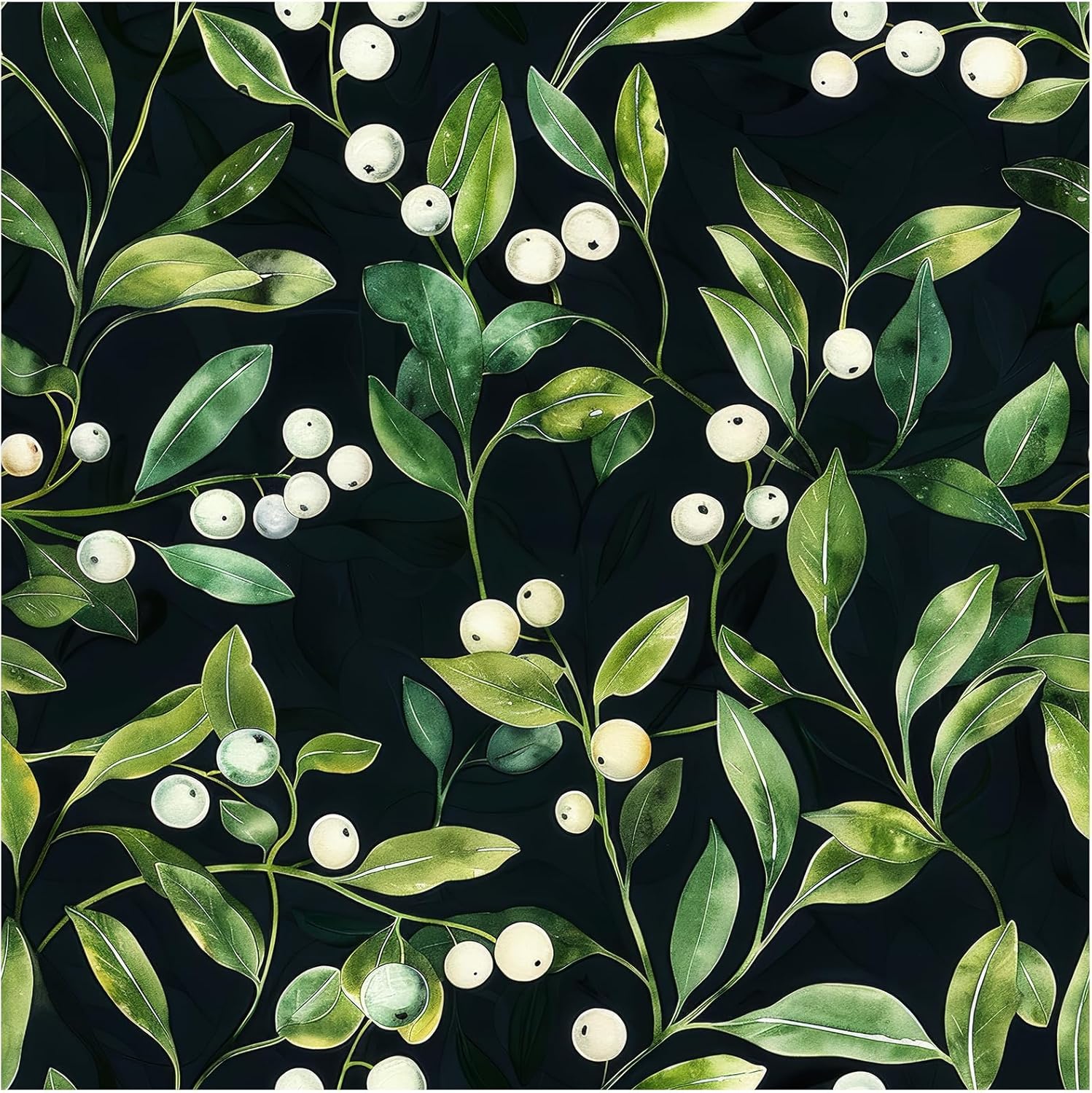 Boho Sage Green Wallpaper Peel and Stick, Olive Leaf Self Adhesive Contact Paper for Cabinet, Countertop and Locker, Botanical Removable Wall Decor for Bathroom, Kitchen and Nursery, 17.5” x 118”