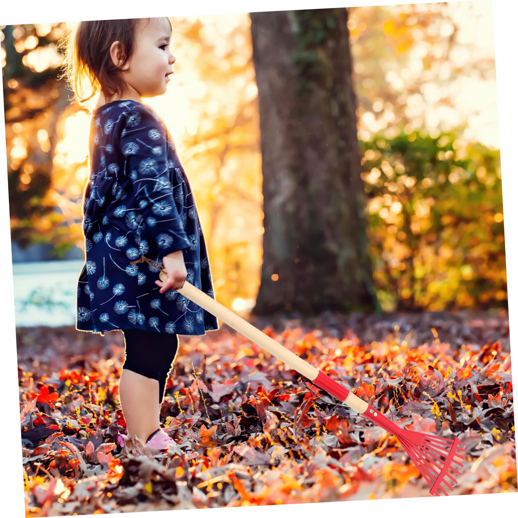 Toyvian 2 Stück Abnehmbarer Holzgriff Rake Größe lang Rechen Gras Rasenwerkzeuge eng rasenkanten Rechen für den Garten Kleiner Unkrautrechen Rechen für Kleinkinder hölzern rot