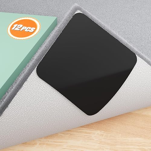 Miniatura 8 de Home Techpro 16 piezas de agarre para alfombras para suelos de madera dura, cinta reutilizable debajo de la alfombra, agarres antideslizantes para