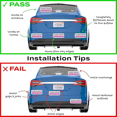 Miniatura 9 de Stickios Calcomanías de conductor para estudiantes (no magnéticas), calcomanías extraíbles para automóviles y ventanas, letreros de conductor rosa
