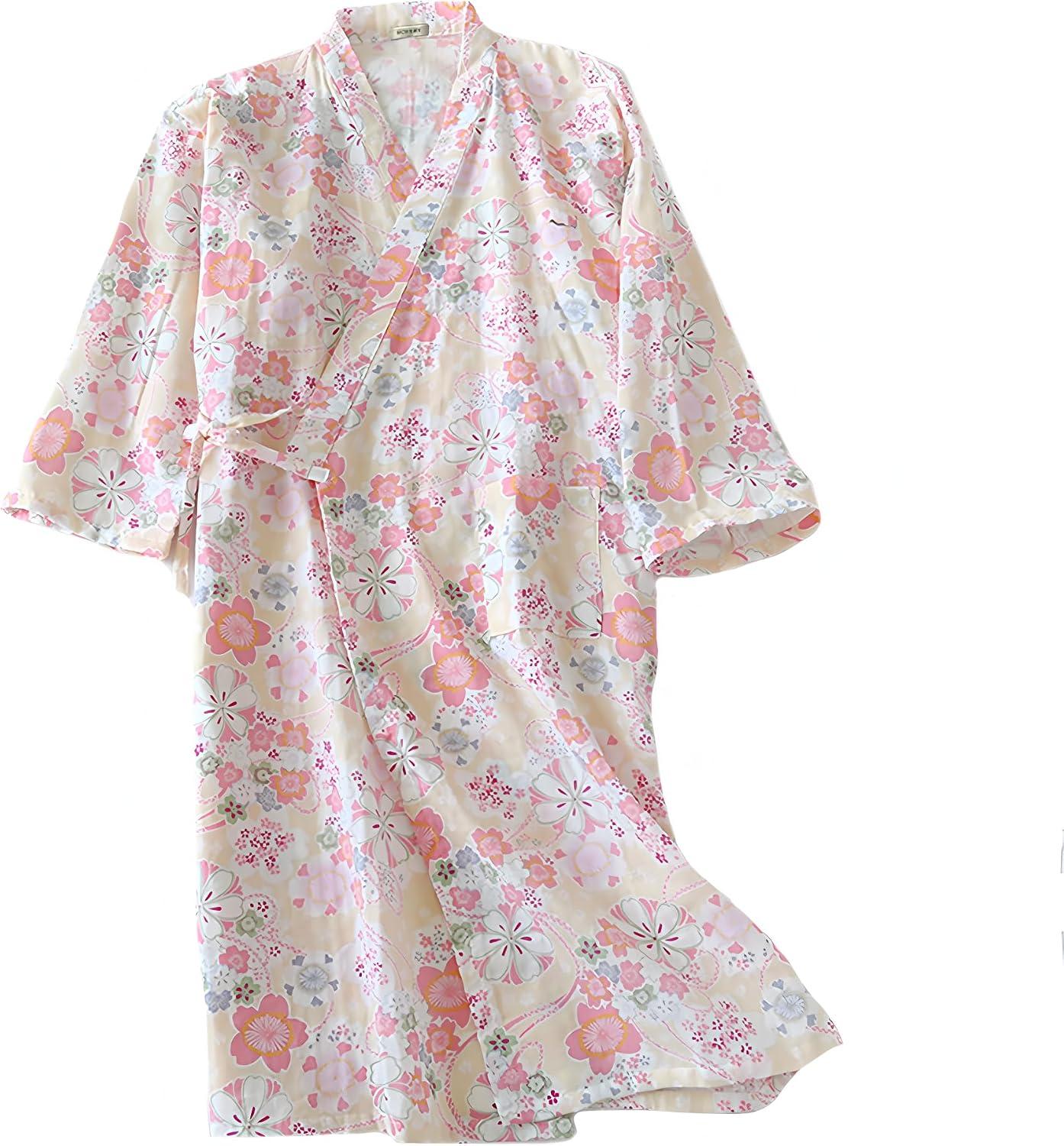 Women's Summer Cotton Kimono Robes Floral Pajamas Khan Steamed Bathrobe Yukata