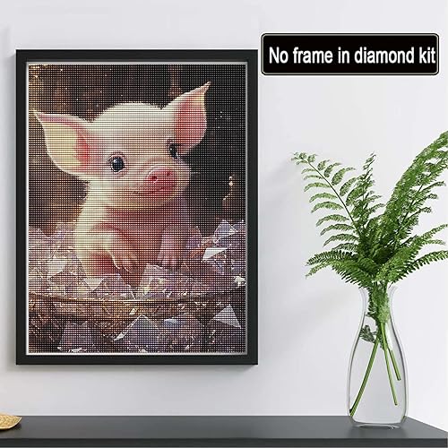 Miniatura 2 de Reofrey Kits de pintura de diamantes para adultos, cerdo, arte de diamante, taladro completo, accesorios de pintura de diamantes de imitación