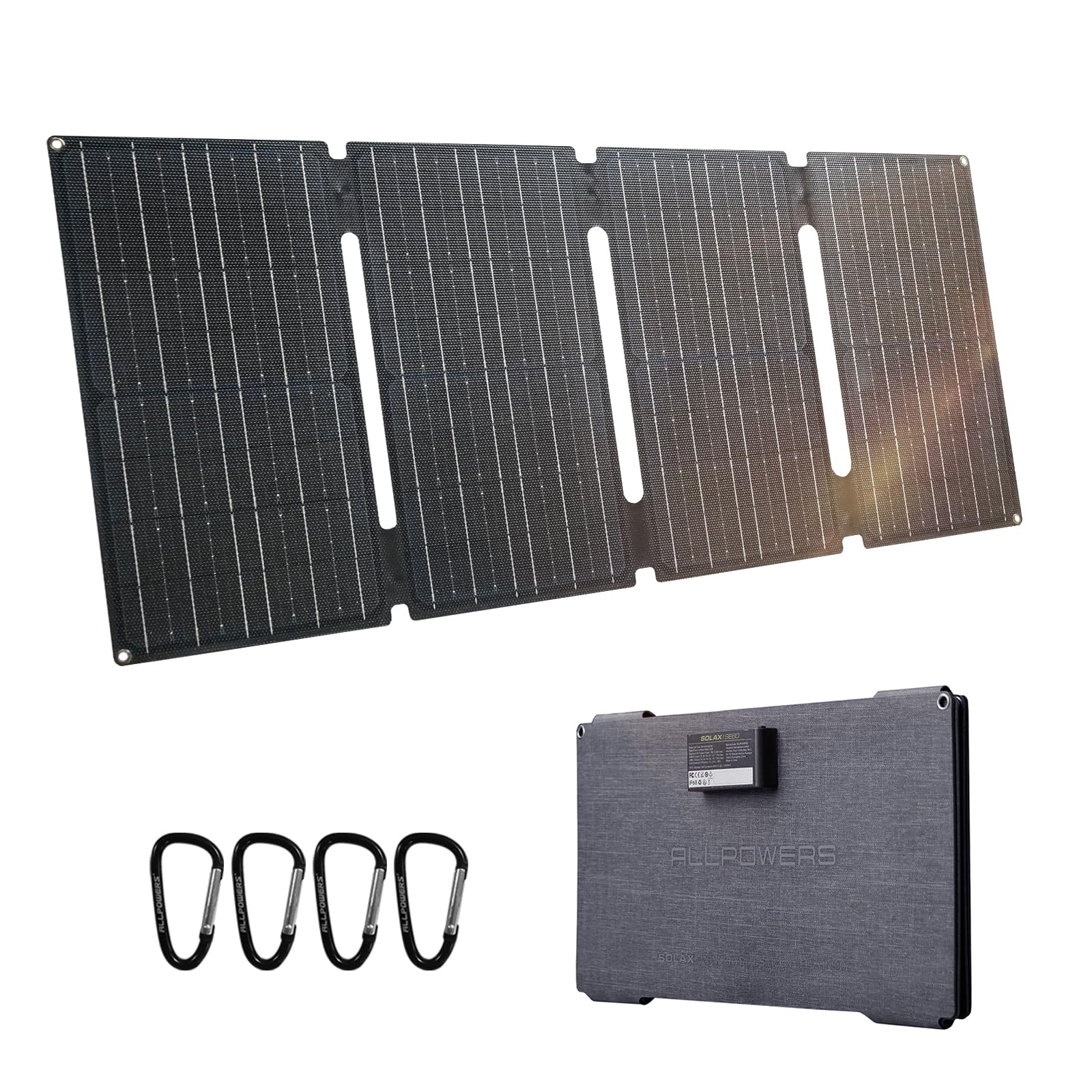 ALLPOWERS SE60 60 W Solar Panel Foldable with 3 Ports (USB-C+USB-A+DC), IP68 Waterproof Portable Solar Charger, Mobile Phone Solar Panel Outdoor for Smartphone Mobile Camping Hiking Outdoor