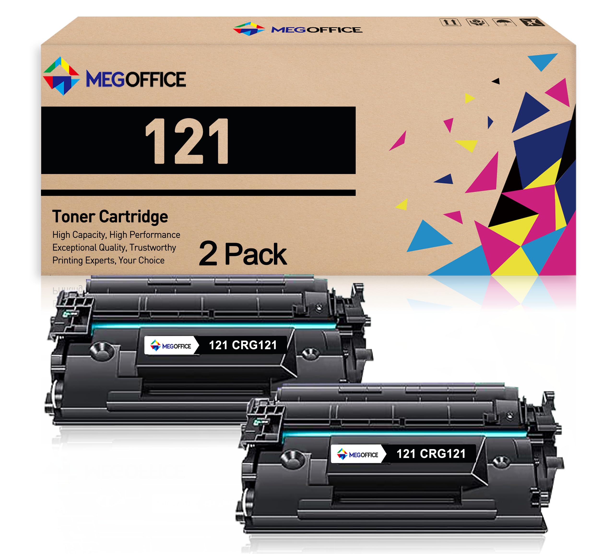 Compatible Toner Cartridge Replacement for Canon 121 Black Toner Cartridge CRG-121 CRG121 for Canon imageCLASS D1620 D1650 1620 1650 Printer (Black, 2-Pack)