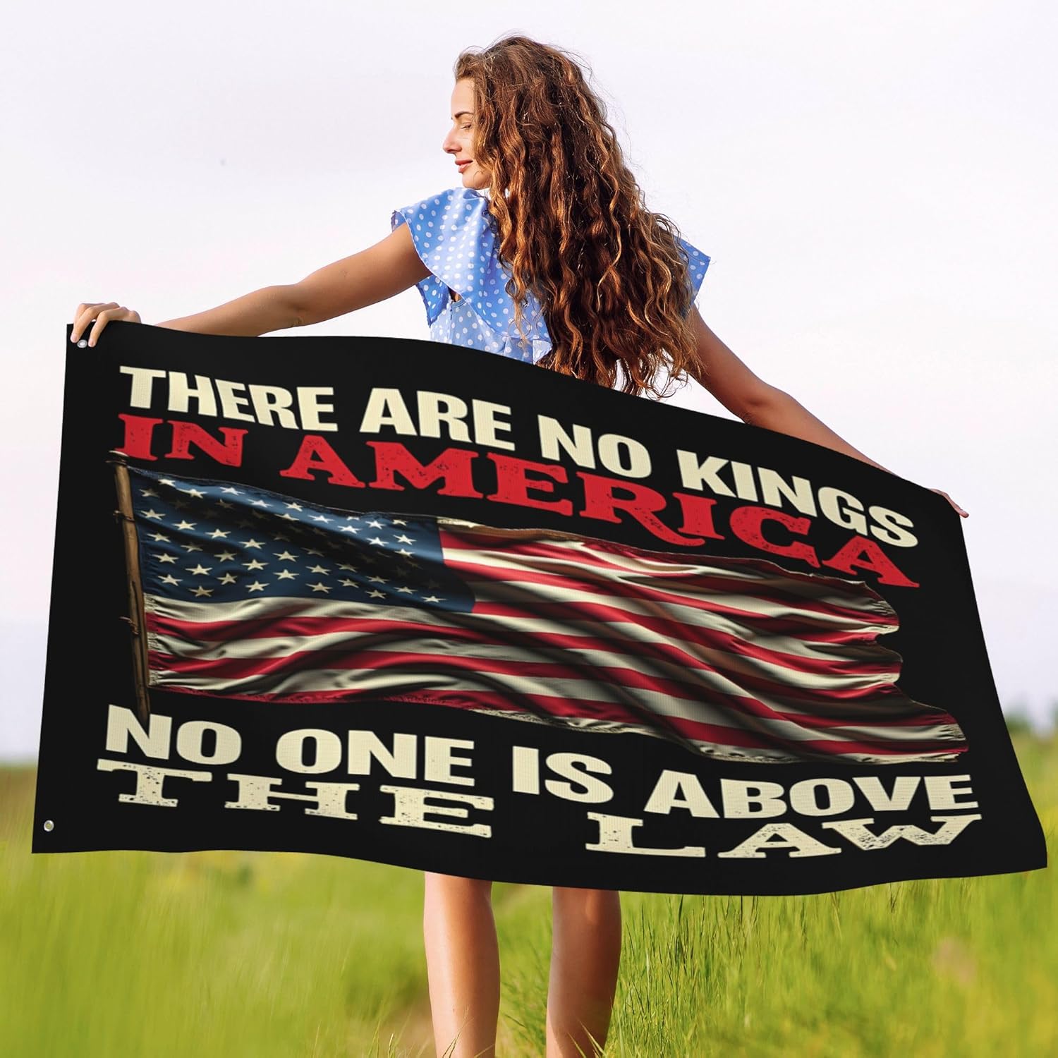 4x6 Feet No Kings in America Flag No One Is Above The Law Flags for Outside Double Sided 3-Ply Yard Signs Banner