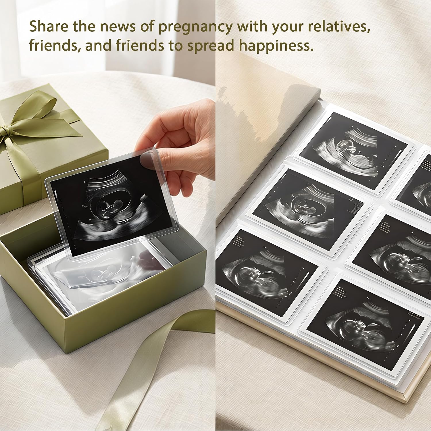 30 PCS Easy Insert Photo Protector for Ultrasound Pictures, Side-Loading Clear Sleeves to Keep Sonogram Journal Photos, Ideal Gift for Expecting Moms to Baby's First Memories 3"x4"