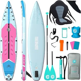 Niphean Tabla De Paddle Surf Hinchable De 380 Cm, Capacidad De 280 Kg, Tabla Padel Surf Touring con Accesorios Completos Y Kick Pad, Estable para Adultos Y Jóvenes, Ideal para Surf Principiantes