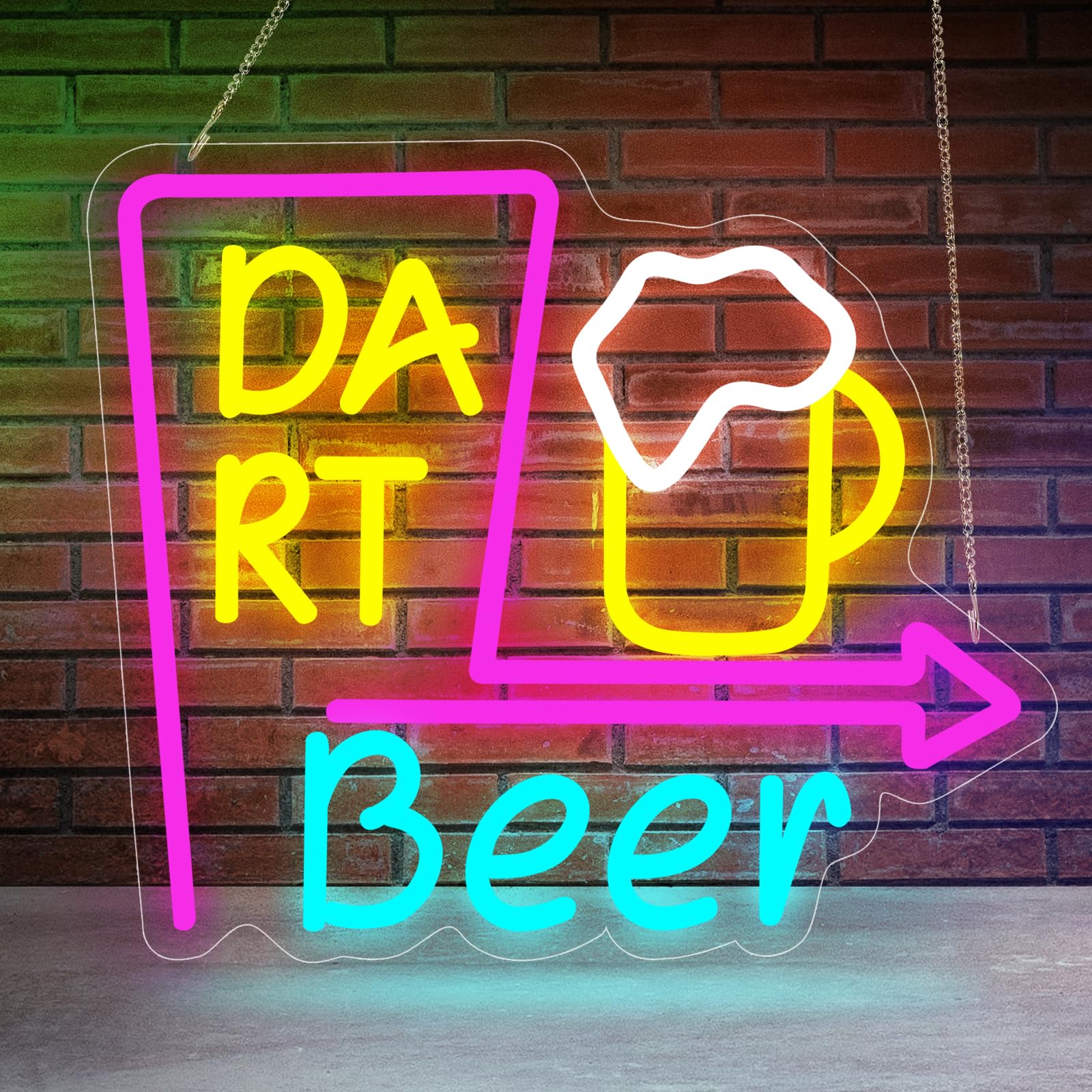 Rdutuok Darts Neon Sign Dart Beer Signs Darts Light Neon Gaming Sign Dartboard Neon Sign Darts Bar Neon Light for Wall Decor Game Room Darts Club Home Bar Pub Party USB Powered