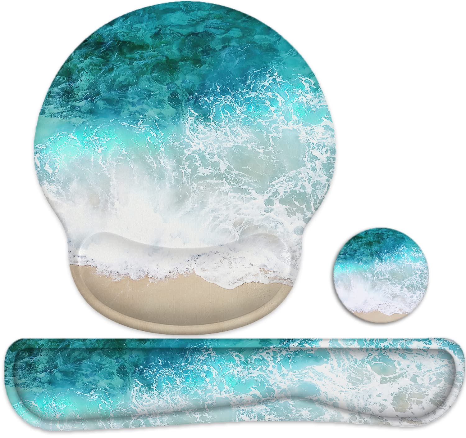 Lateefah Mouse Pad with Wrist Rest, 3-in-1 Gaming Mouse Pad, Keyboard Wrist Rest, Ergonomic Memory Foam Mousepad with Wrist Support for Computer