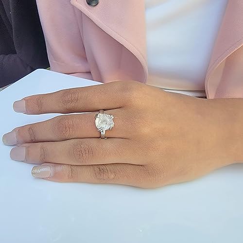 Miniatura 123 de Natural raw black tourmaline adjustable finger ring with white gold over 925 sterling silver, perfect October birthstone gift for her, Uniquelan