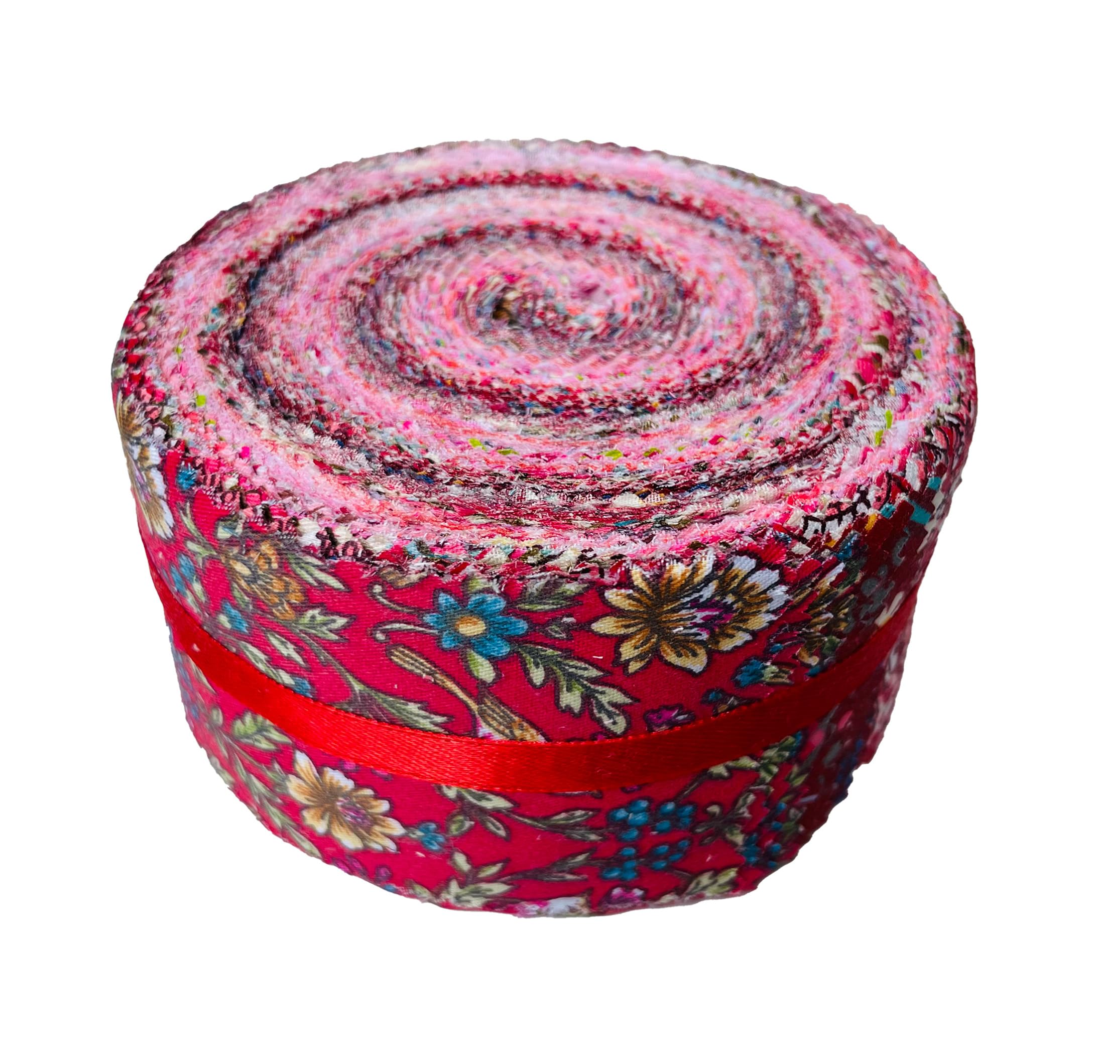 Jelly Roll Fabric 100% Cotton Quilting Fabric, 40 Pre-Cut Strips (2.5 x 44 Inch) for Quilting and Sewing - 10 Assorted Floral Prints-Red Floral โ image 1