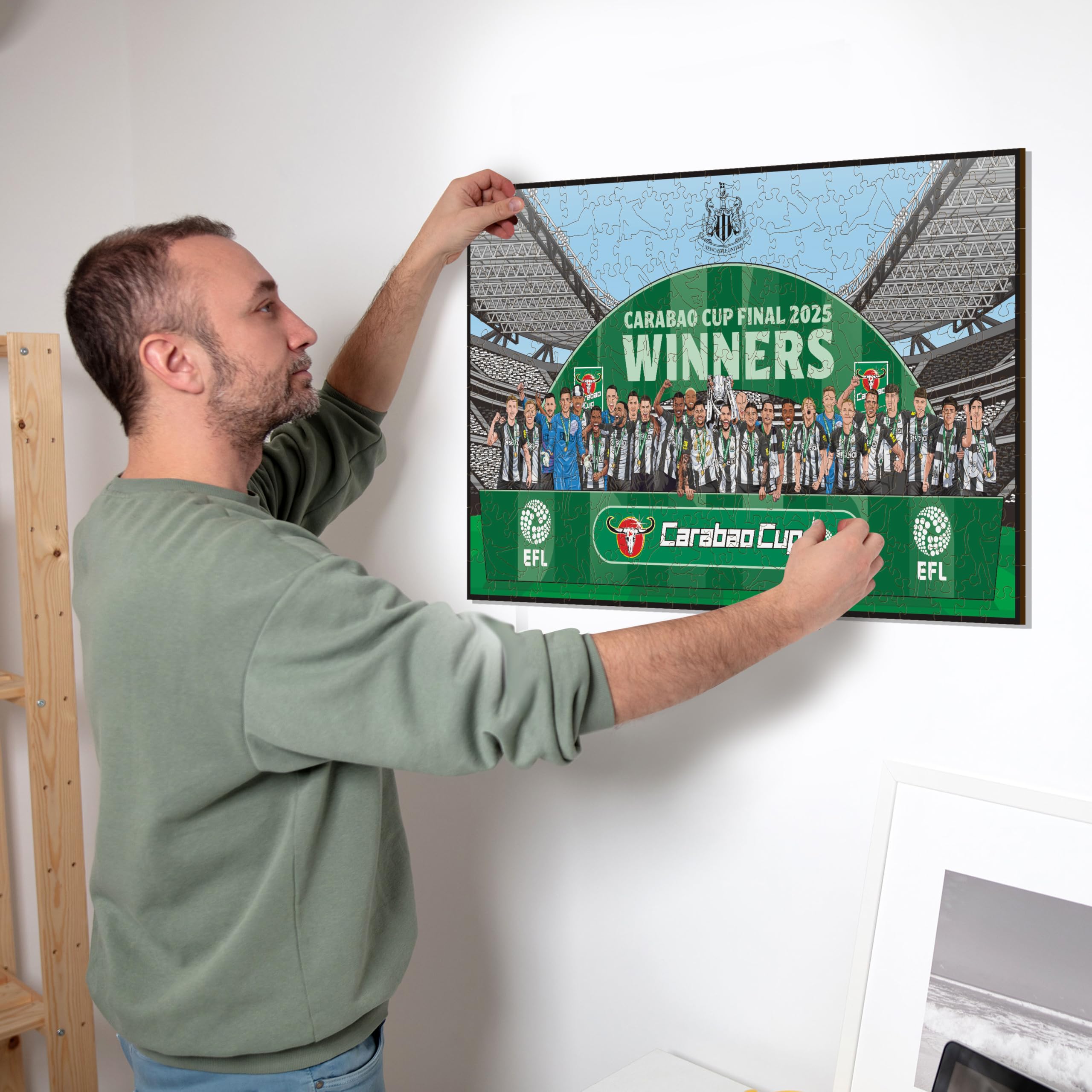 Iconic Puzzles - Drewniane puzzle, kolorowe, rozmiar M, Carabao Cup Winners-M