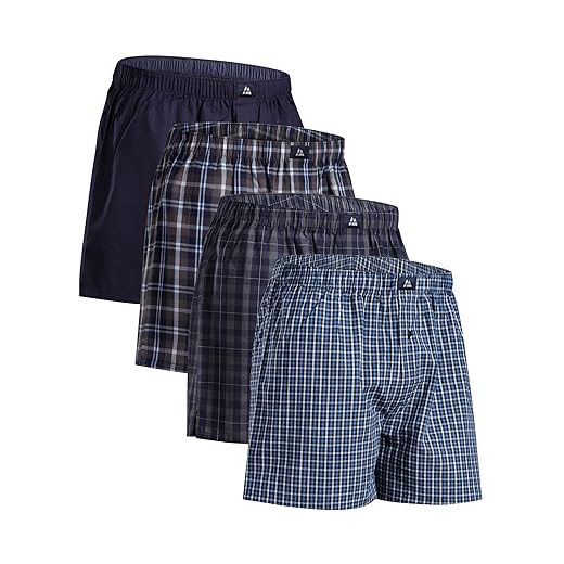 DANISH ENDURANCE Pacote Com 4 Cuecas Boxer Masculinas De Algodão Orgânico, Cuecas Soltas