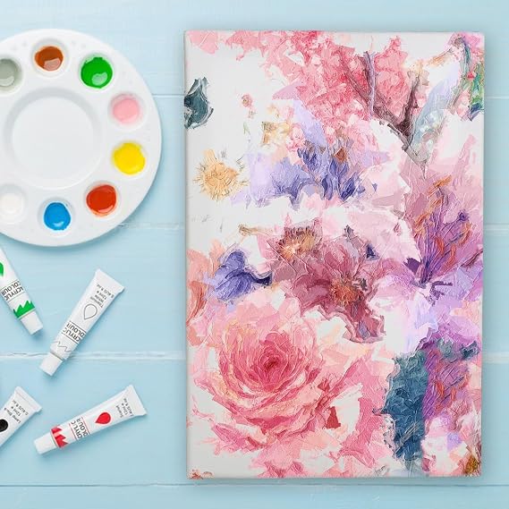 XTDMJ 20x30cm Canvas for Painting, 4 Pack Stretched Canvases for Adults, Acrylics & Oils Painting