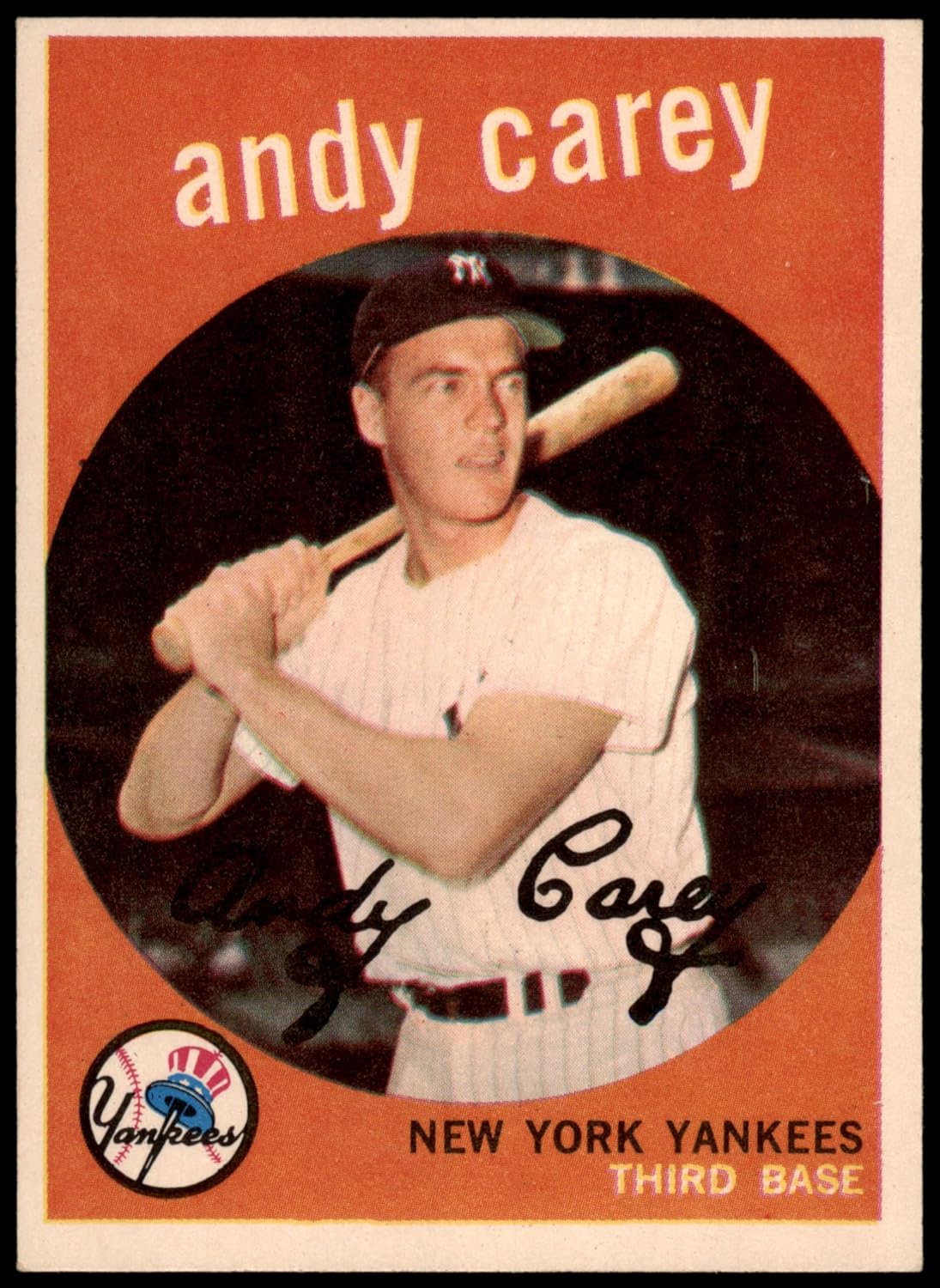 1959 Topps #45 Andy Carey New York Yankees (Baseball Card) EX Yankees