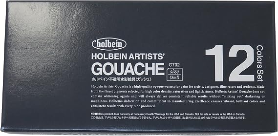 Holbein Artists Gouache Set of 12, 5ml tubes