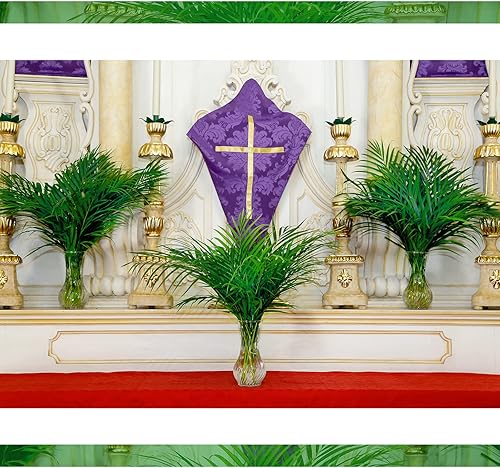 Miniatura 5 de Hojas de palma artificiales a granel, tallos de palmera falsos, plantas grandes de imitación vegetales, palmeras para domingo de Pascua, arreglo