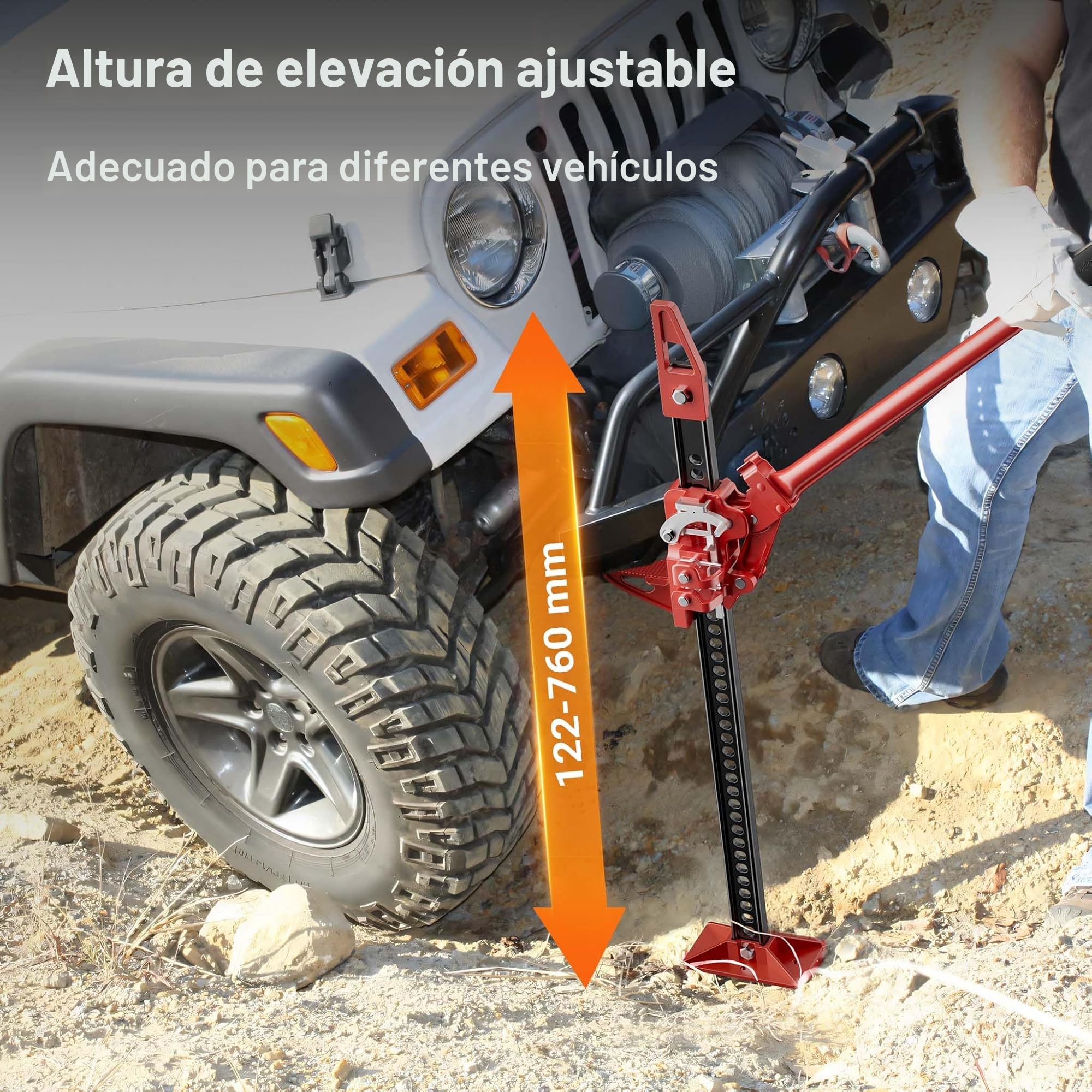 WilTec Gato de trinquete High Lift 3000 kg 12,2-76 cm