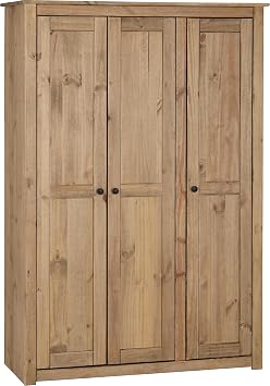 Seconique Panama 3 Door Wardrobe in Natural Wax