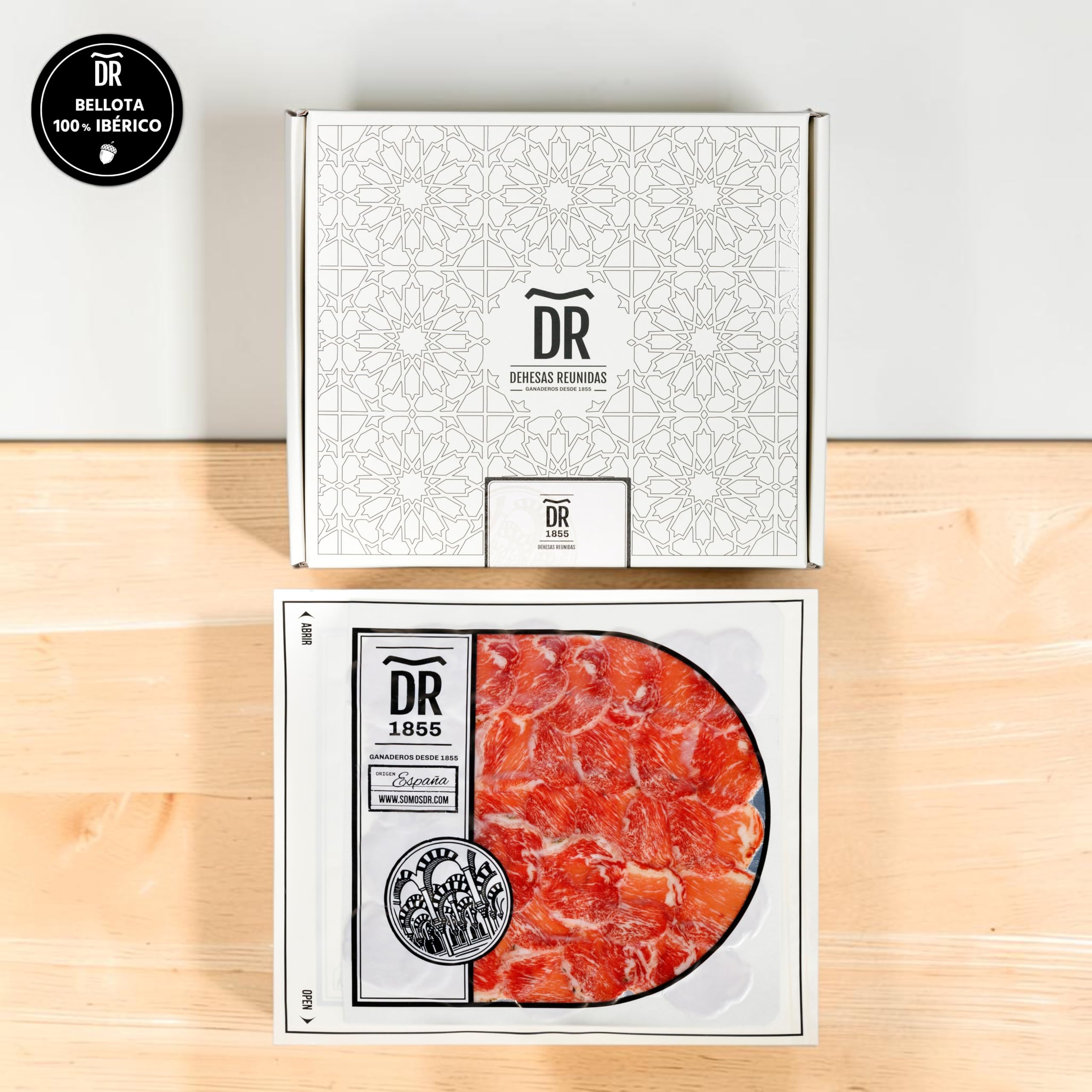 Dehesas Reunidas Caña de Lomo de Bellota 100% Ibérica con Pimentón Loncheada - PACK 10 SOBRES de 80 g - Curación Artesanal