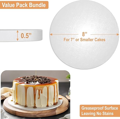 Miniatura 9 de Sleek Cake Drums - Tambores para tartas de 12 pulgadas (14 unidades), redondos de 12 pulgada de grosor, herramienta de apoyo gratuita y cinta a