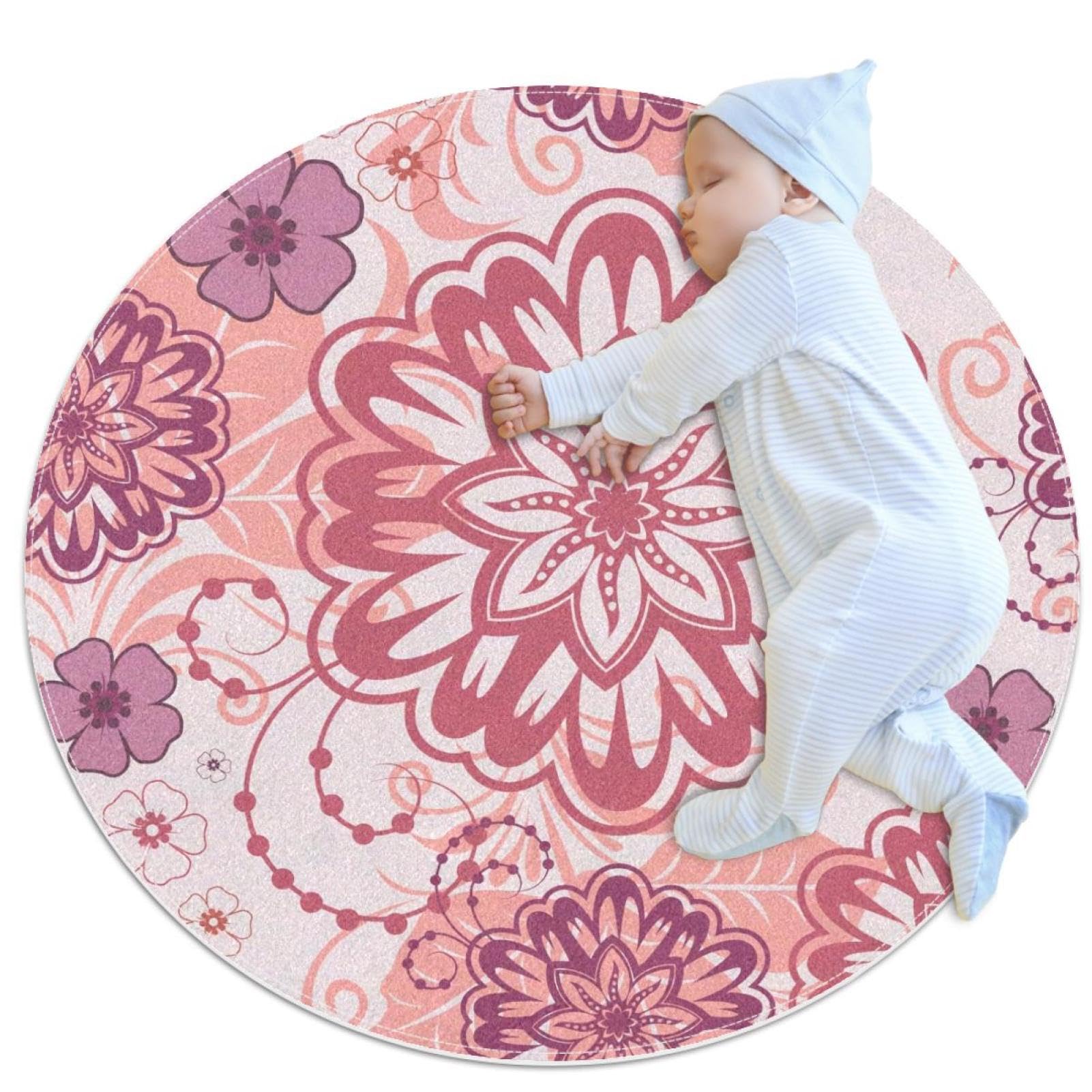 Tapis de salle de bain pour canapé et chambre motif rose et camomille
