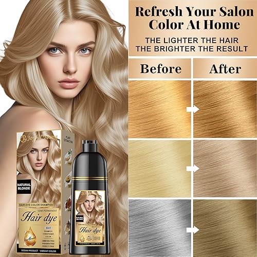 Vista 53 de Champú de tinte natural para el cabello – Color de cabello para cobertura de cabello gris – Tinte de cabello castaño medio para teñir el cabello