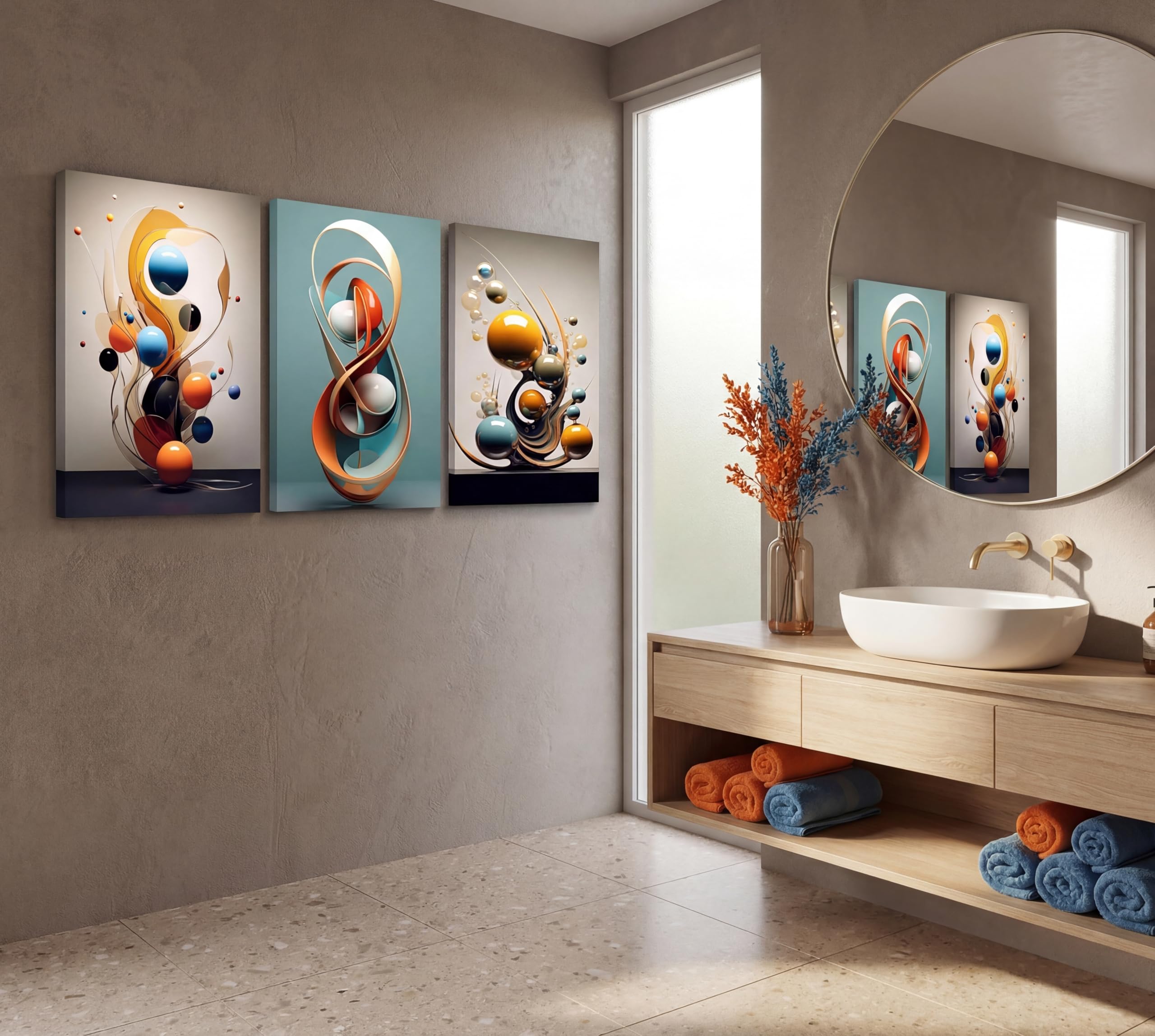 Best Abstract Wall Art for 2026: 5 Sets Vetted 1 LGBKHLVIHomeDecor LGBKHLVI 3pcs Modern Abstract Geometry Wall art Canvas Wrappin — product photo