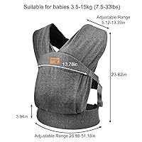 Vista 8 de Portabebés ergonómico para recién nacidos y niños pequeños, agradable al tacto y suave, fácil de amamantar, ligero y transpirable, regalo perfecto