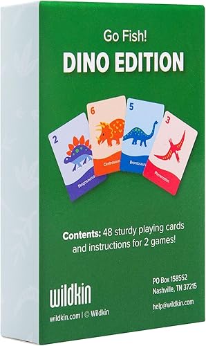 Miniatura 6 de Wildkin Go Fish! Edición Dino: 48 tarjetas de juego educativas y divertidas para niños