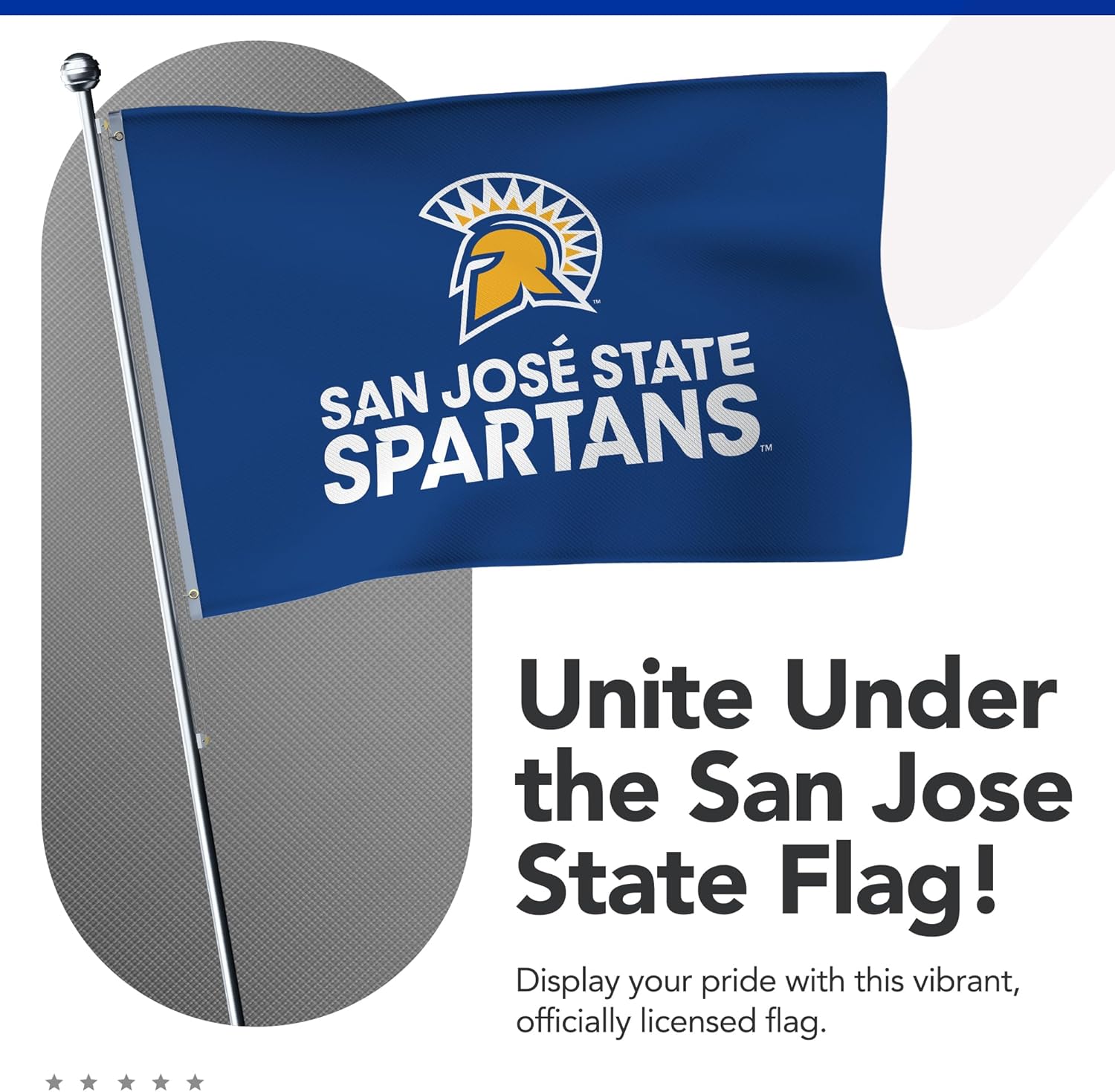 San Jose State Spartans College Sports Printed Flag - NCAA Licensed (Blue, Yellow, White, 2' x 3')