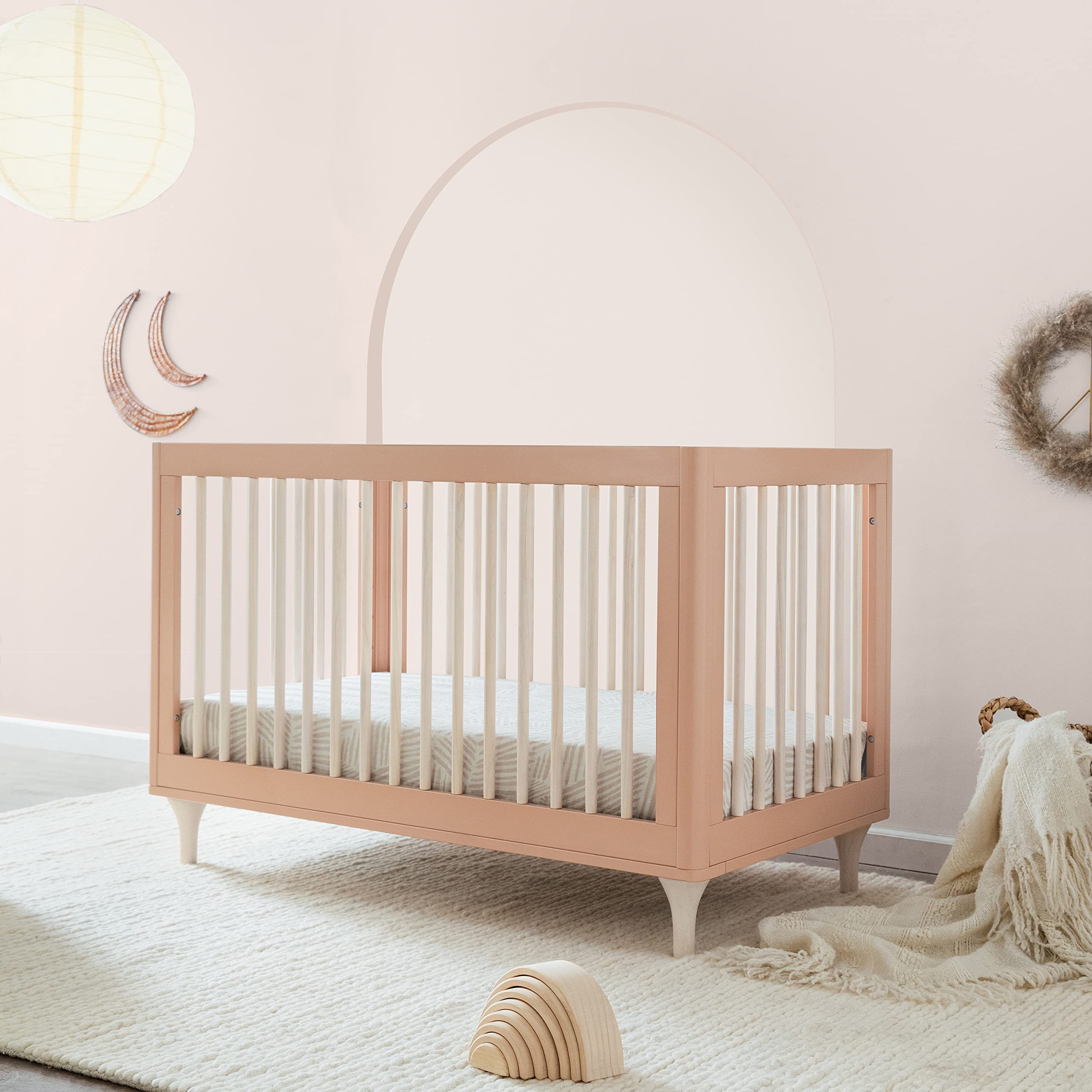 Babyletto Lolly 3-in-1 Convertible Crib with Toddler Bed Conversion Kit in Canyon/Washed Natural, Greenguard Gold Certified