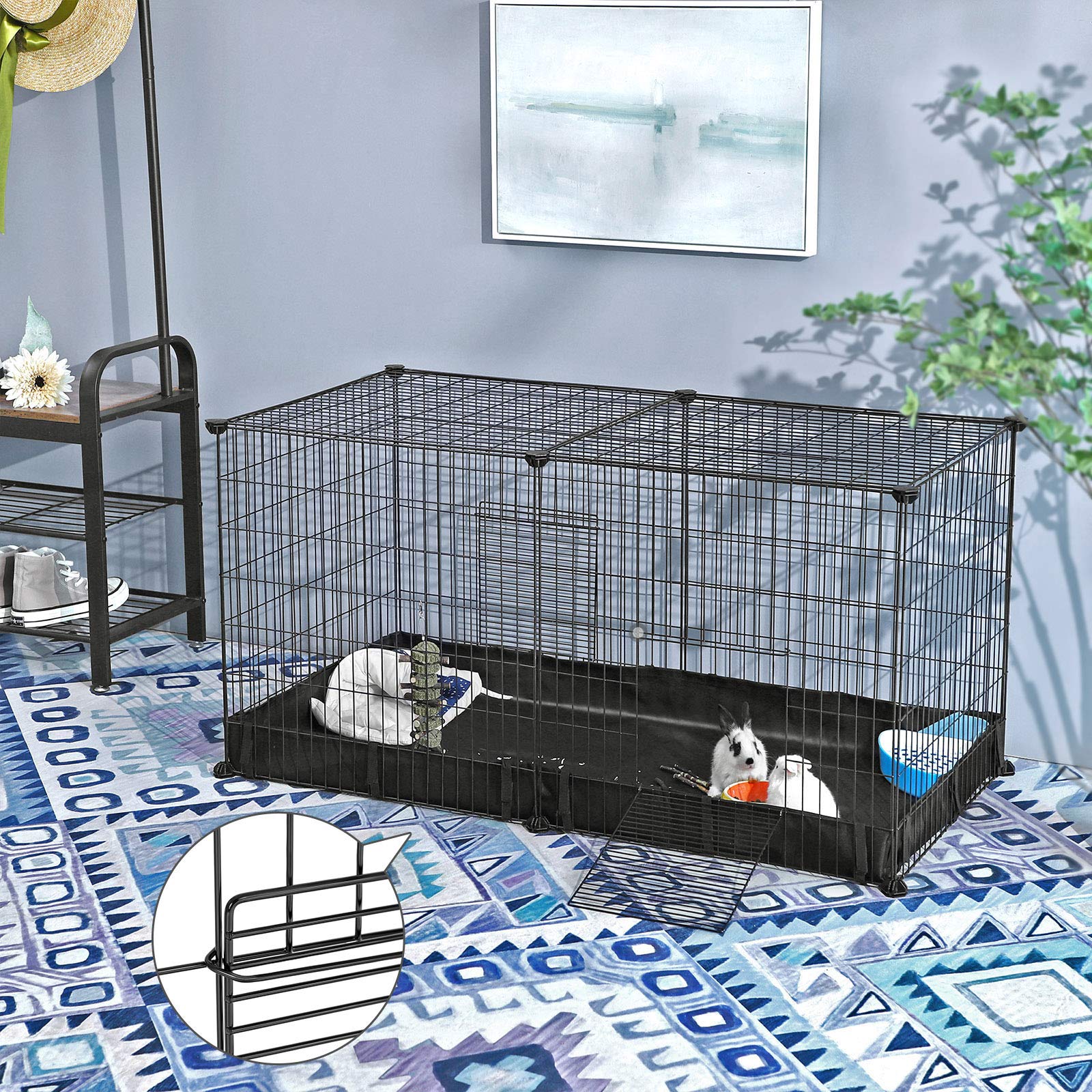 Buy SONGMICS Guinea Pig Run Cage, Large Indoor Playpen and Enclosure