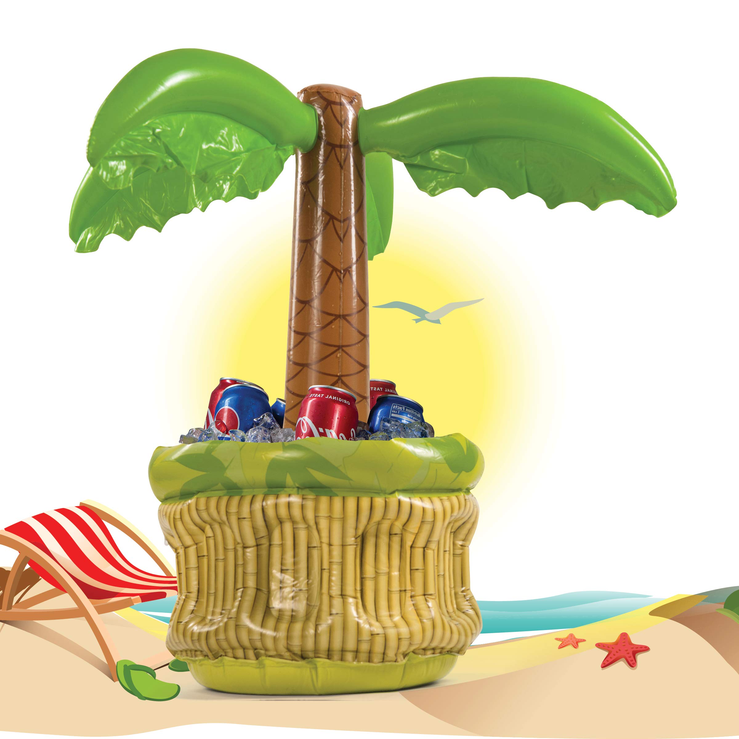 Top Race Glacière Gonflable de 26 po, glacière à bière pour Les fêtes, Fournitures de fête Luau pour Adultes, décorations de fête d'été, Palmier Gonflable pour Les fêtes sur la Plage, Lot de 2