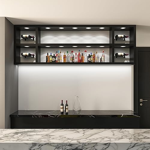 Miniatura 3 de VintageView Estante de metal para vino montado en la pared de la serie W (2 botellas, níquel cepillado)