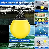 Vista 6 de Bolas de Boya de Barco de 10/12/15 Pulgadas, Boya de Ancla Flotante Redonda, Guardabarros de Barco Inflables de Vinilo, Boyas de Anclaje de Barco