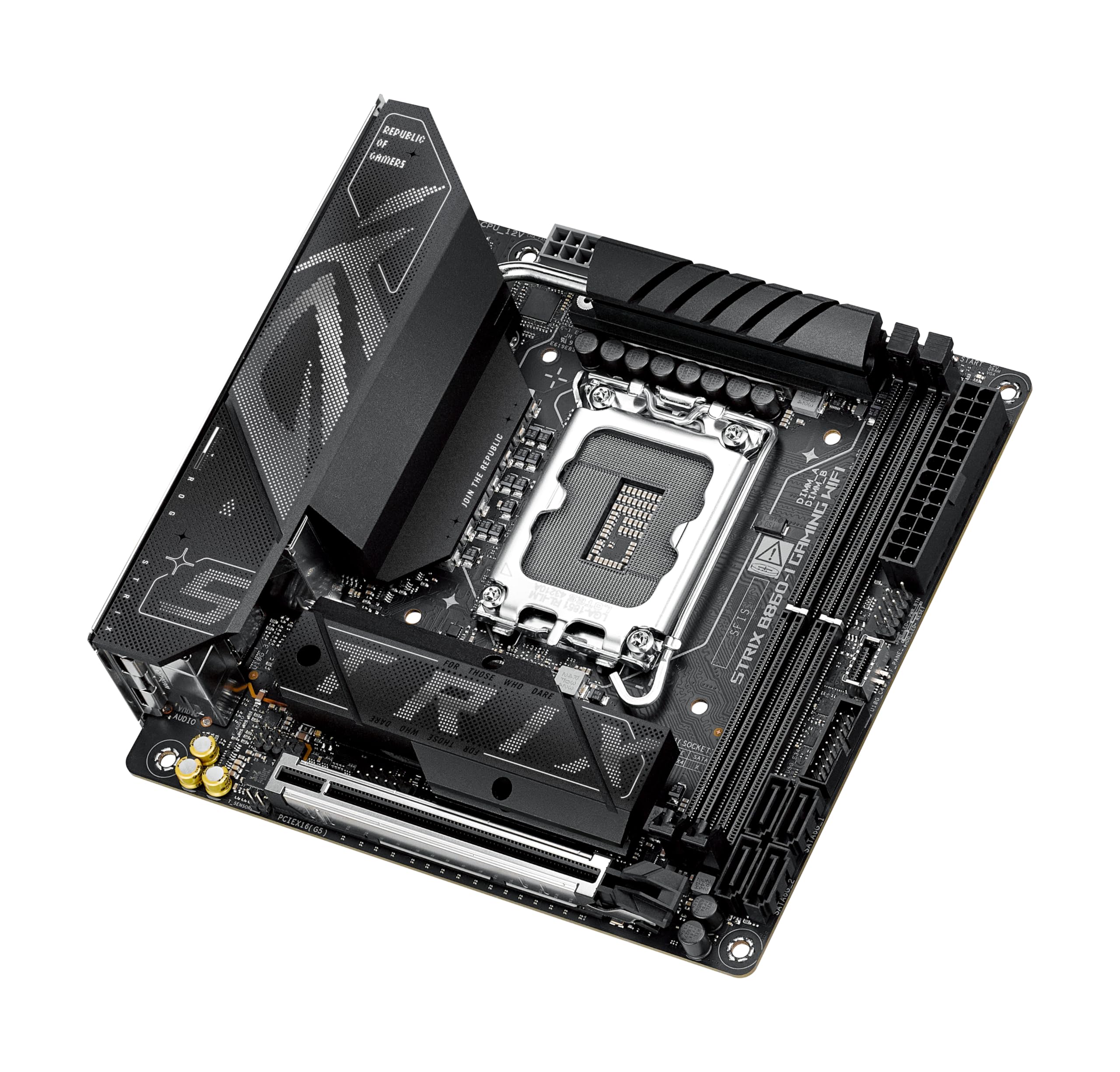 ASUS ROG Strix B760-I Gaming WiFi Mainboard Sockel Intel LGA 1700 (Intel B760, Mini ITX, DDR5 Speicher, WiFi 6E, PCIe 5.0, 2X PCIe 4.0 M.2, Aura Sync)