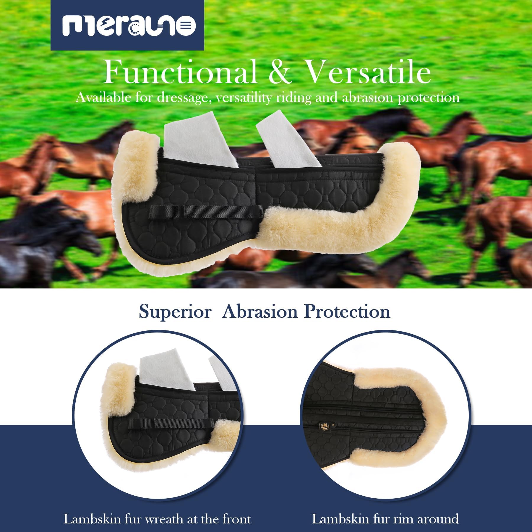 Pelle di agnello, correzione Pad in cotone trapuntato, 4 tasche con inserti in memory foam (pelliccia d'agnello naturale + cotone trapuntato)