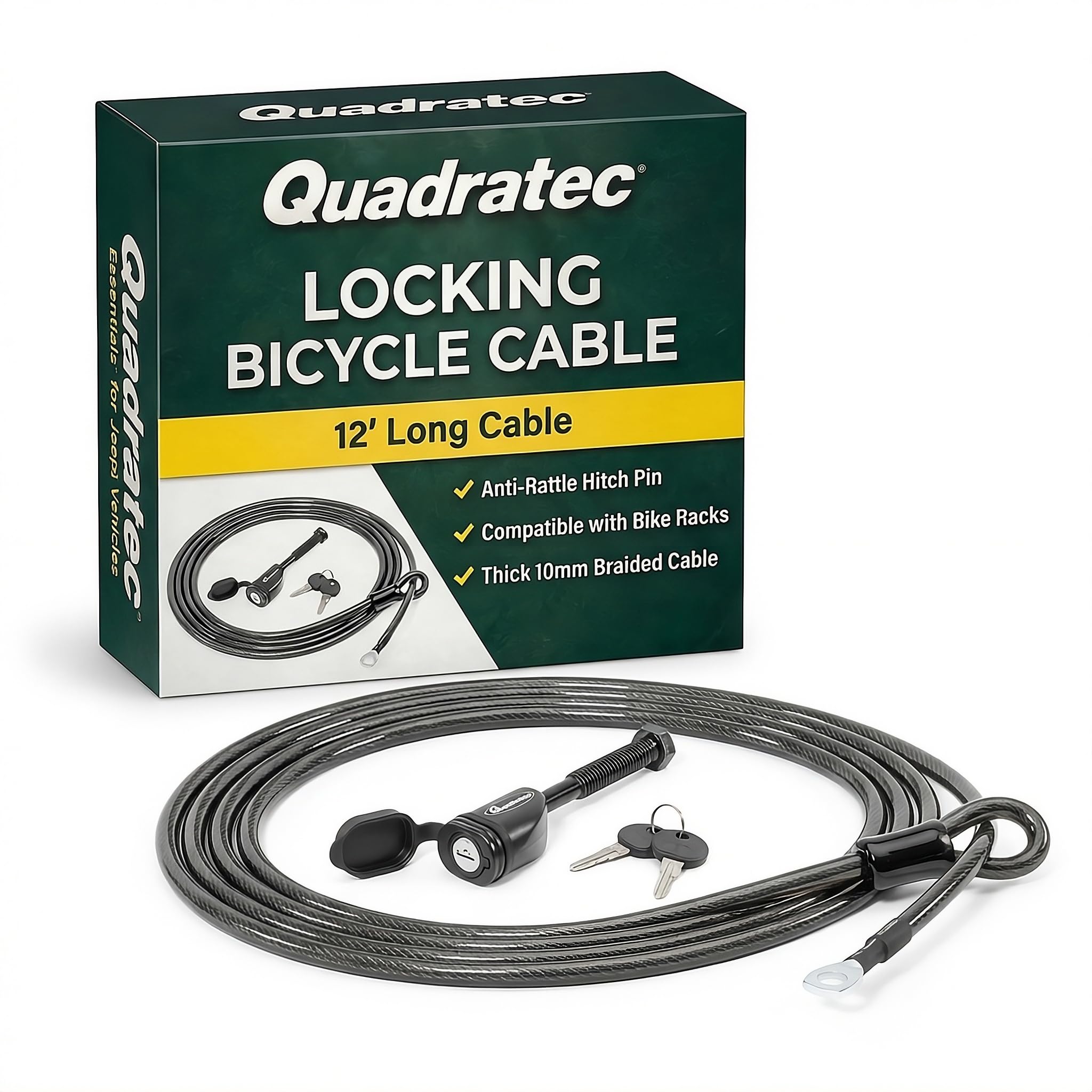Amazon.com: Quadratec 12' Locking Bike Cable with Threaded Hitch
