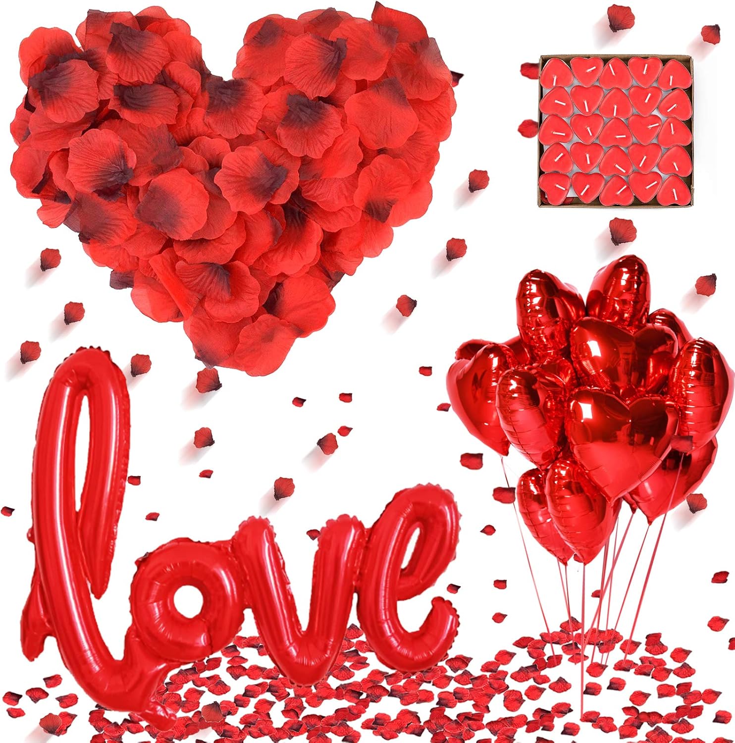 Décorations Saint Valentin, XXL Ballon LOVE 50 Bougies En Forme De