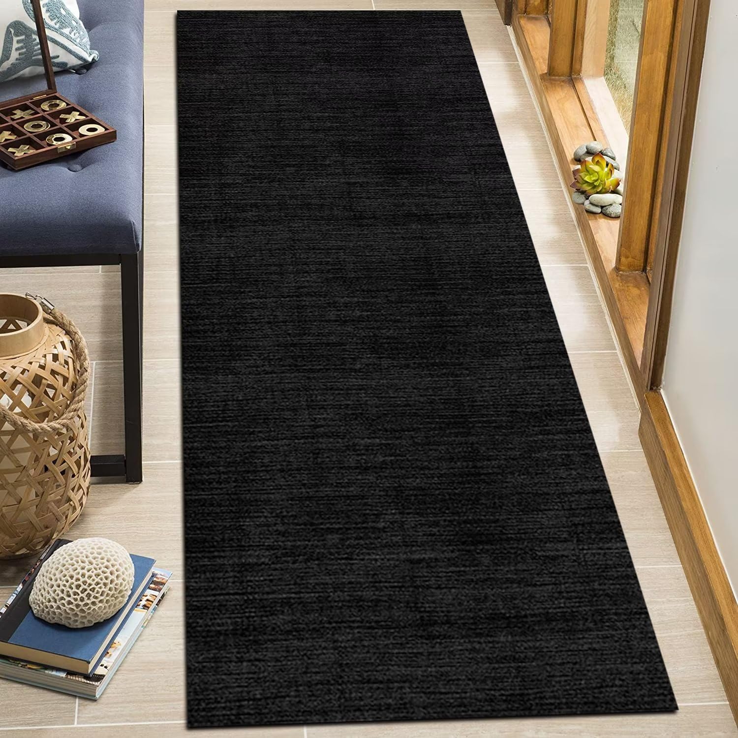 RSM RUGS Riviera Dark Grey / Charcoal Hall Runner – Narrow Long Corridor Rug, Polypropylene - View #2