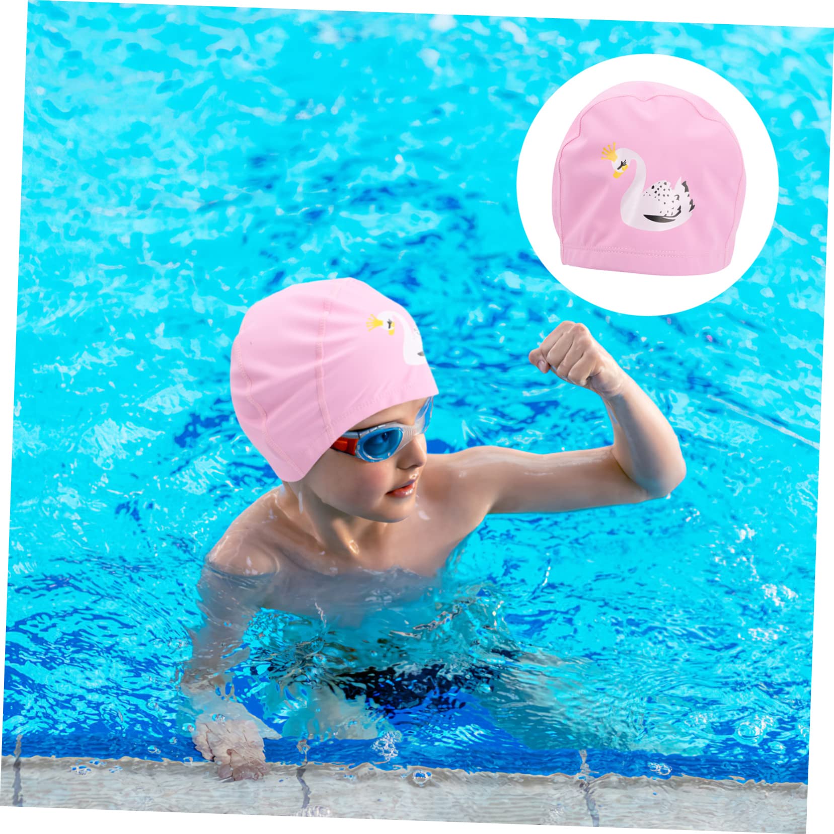 BESPORTBLE Gorro de baño para niños Sombrero de baño para niños Gorra de baño Gorro Natacion niño Tapones Natacion Gorro de natación con protección para los oídos Rosa