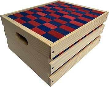 Tailgating Pros Premium Giant Toppling Timbers with Navy Crate Choose Your Team Colors! Jumbo Outdoor Yard Game, Tower Grows to Over 5 Feet! Optional Tipsy Stickers Available!