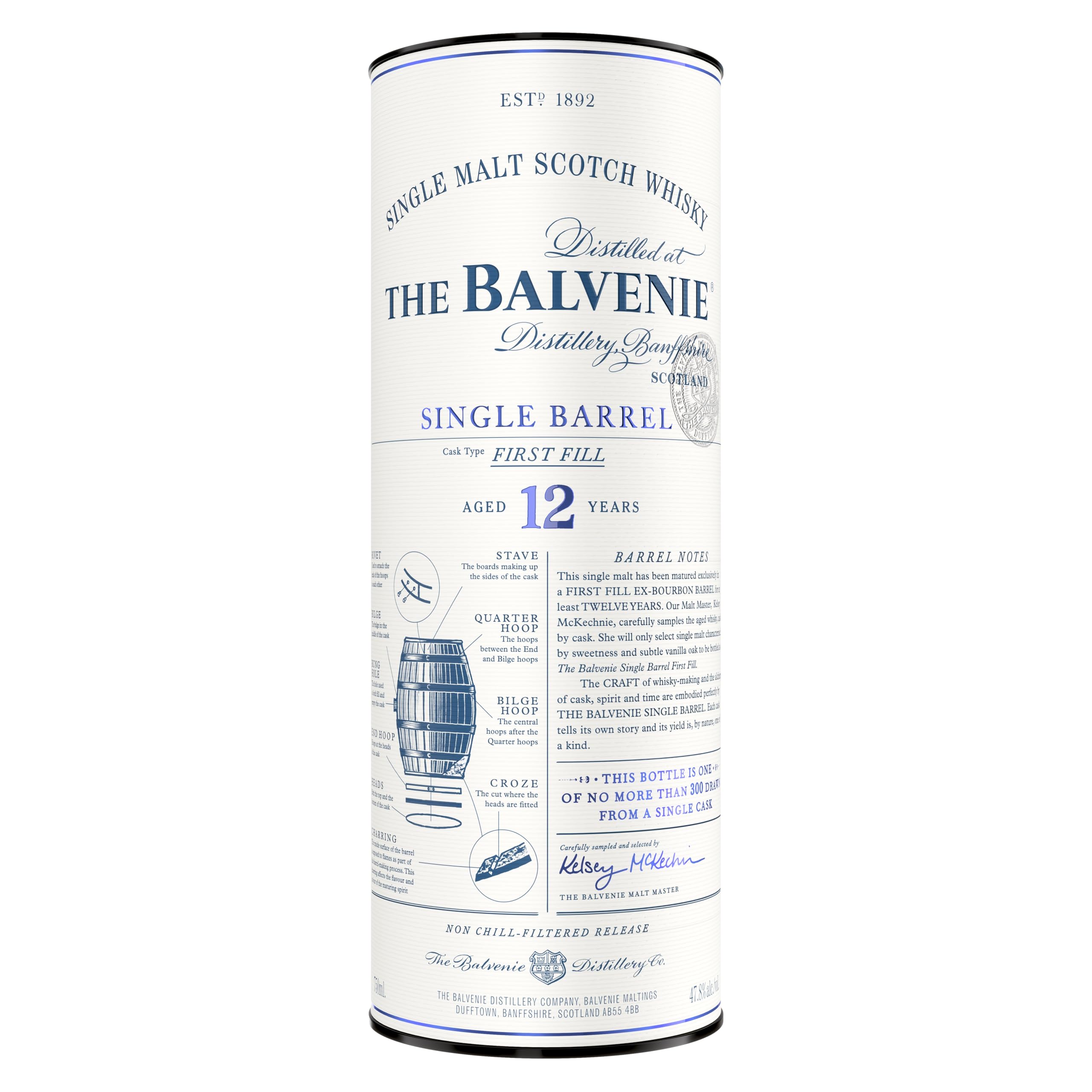 Balvenie Single Barrel 12 Jahre Single Malt Scotch Whisky mit Geschenkverpackung, 70cl