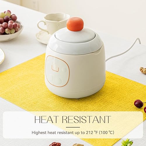 Miniatura 3 de Romanstile Juego de manteles individuales de vinilo de 6 a 12 x 17 pulgadas, resistentes al calor, 100% impermeables, a prueba de aceite, lavables,