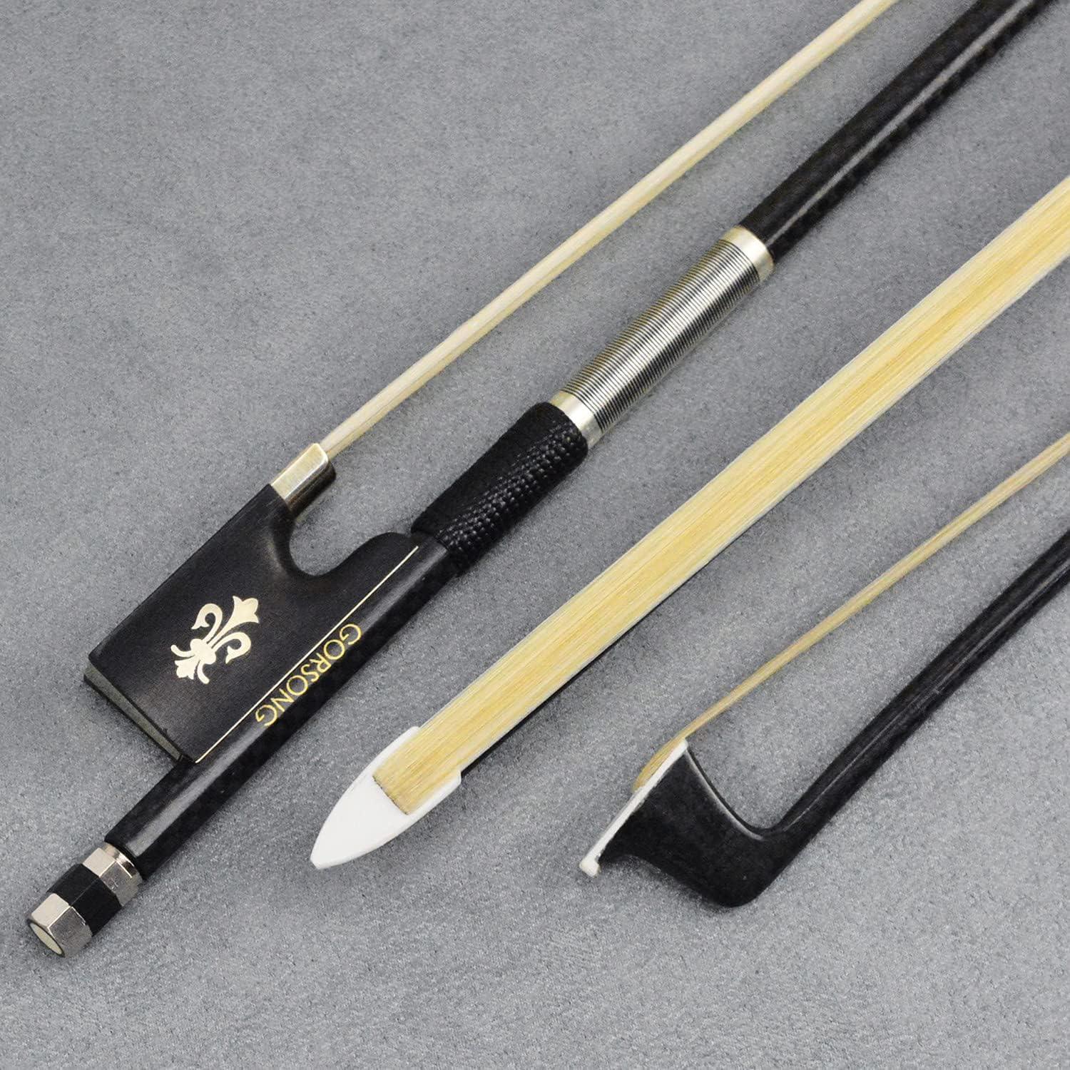 Textured Carbon Fiber Violin Bow Full Size 4/4 Hand Crafted Advanced Horse Hair Fiddle Bow