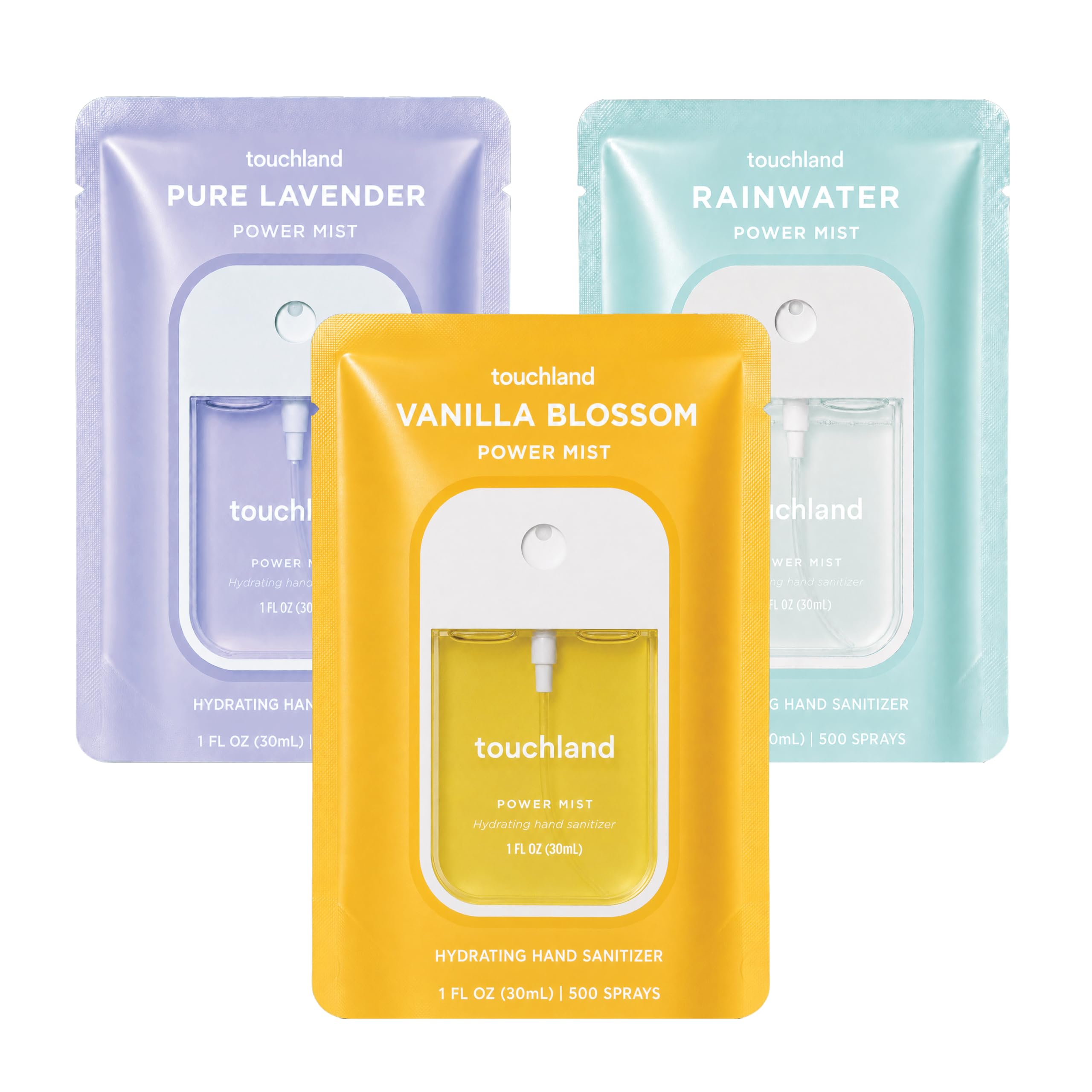 Touchland Blossom Trio Hydrating Hand Sanitizer Spray Set Travel Size