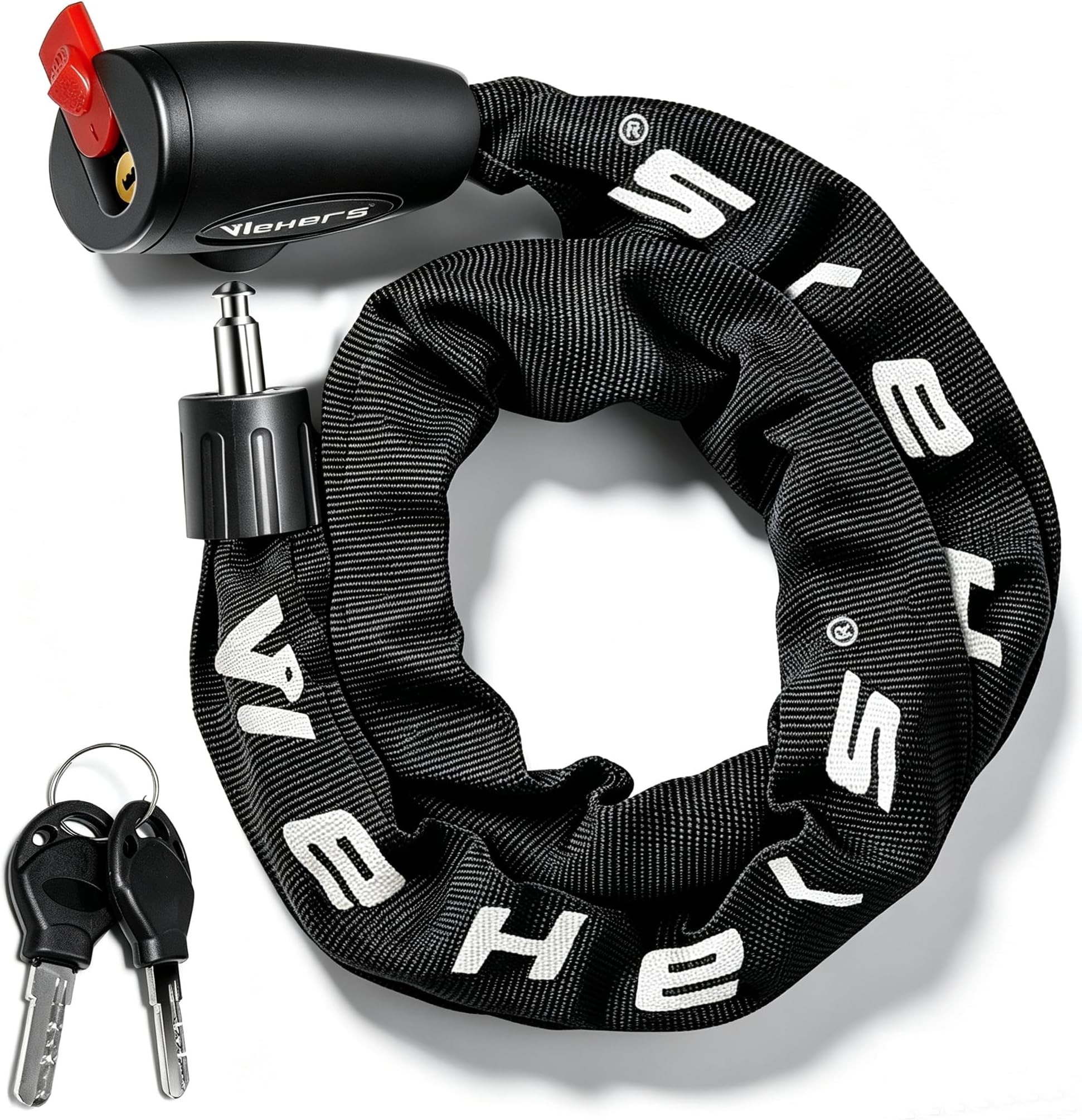 Bike Lock with 2 Keys, Heavy Duty 6 mm Thick Bike Chain Lock, 97.5cm Long